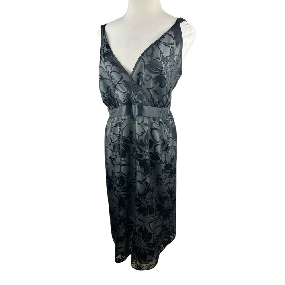 Lane Bryant Velvet Burnout Overlay Surplice Dress Plus Size 22 Whimsigoth Witchy - Picture 3 of 15